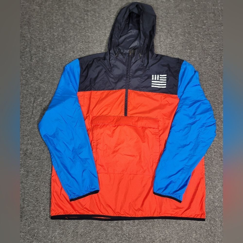 The North Face NF0A4CLO Packable Anorak Windbreaker USA Sleeve Men 2XL Red Blue
